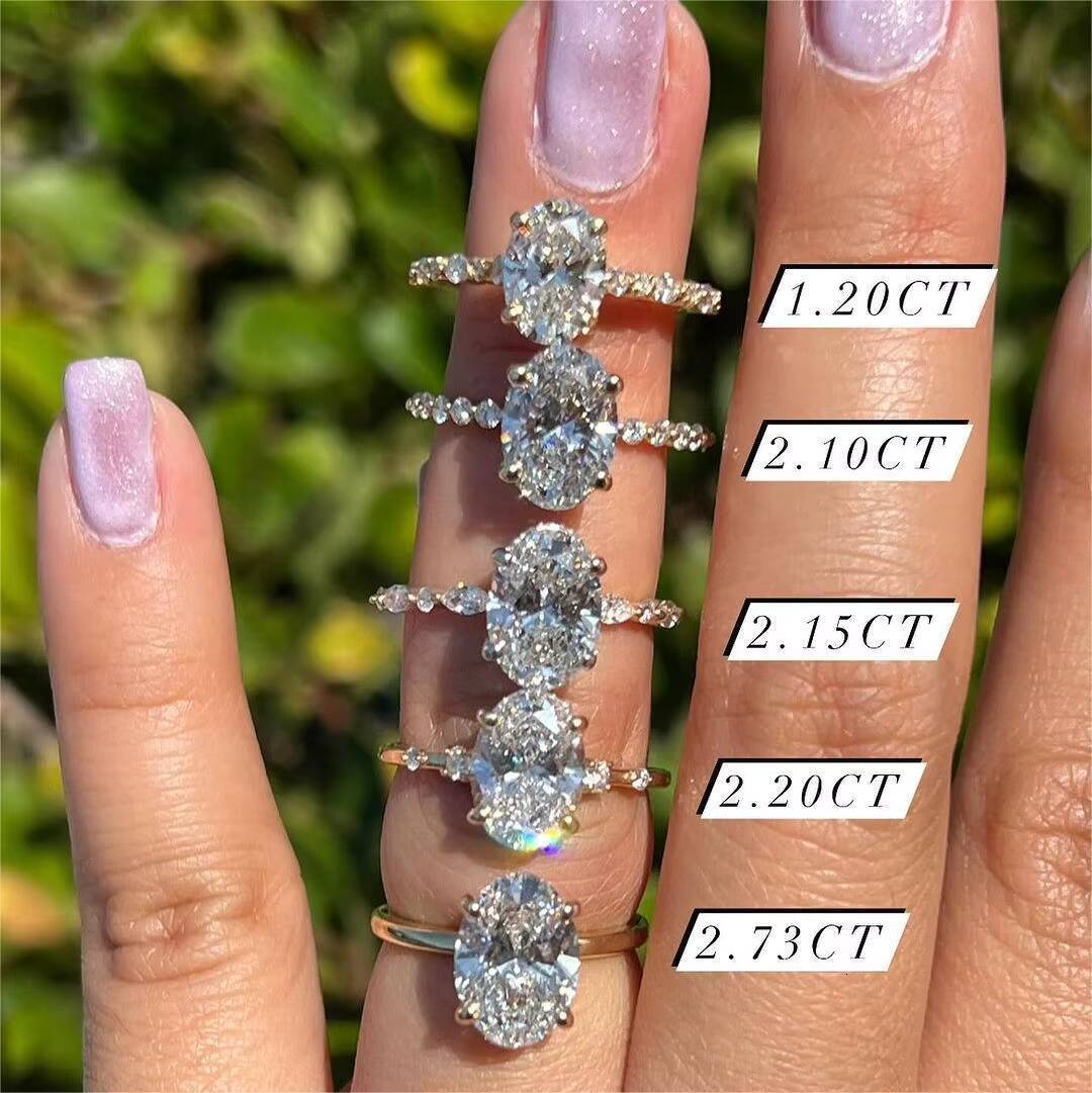 Custom GRA VVs Elongated Oval Cut Moissanite Diamond Engagement Ring Solid Gold Plated 925 Sterling Silver for Women Men Jewelry