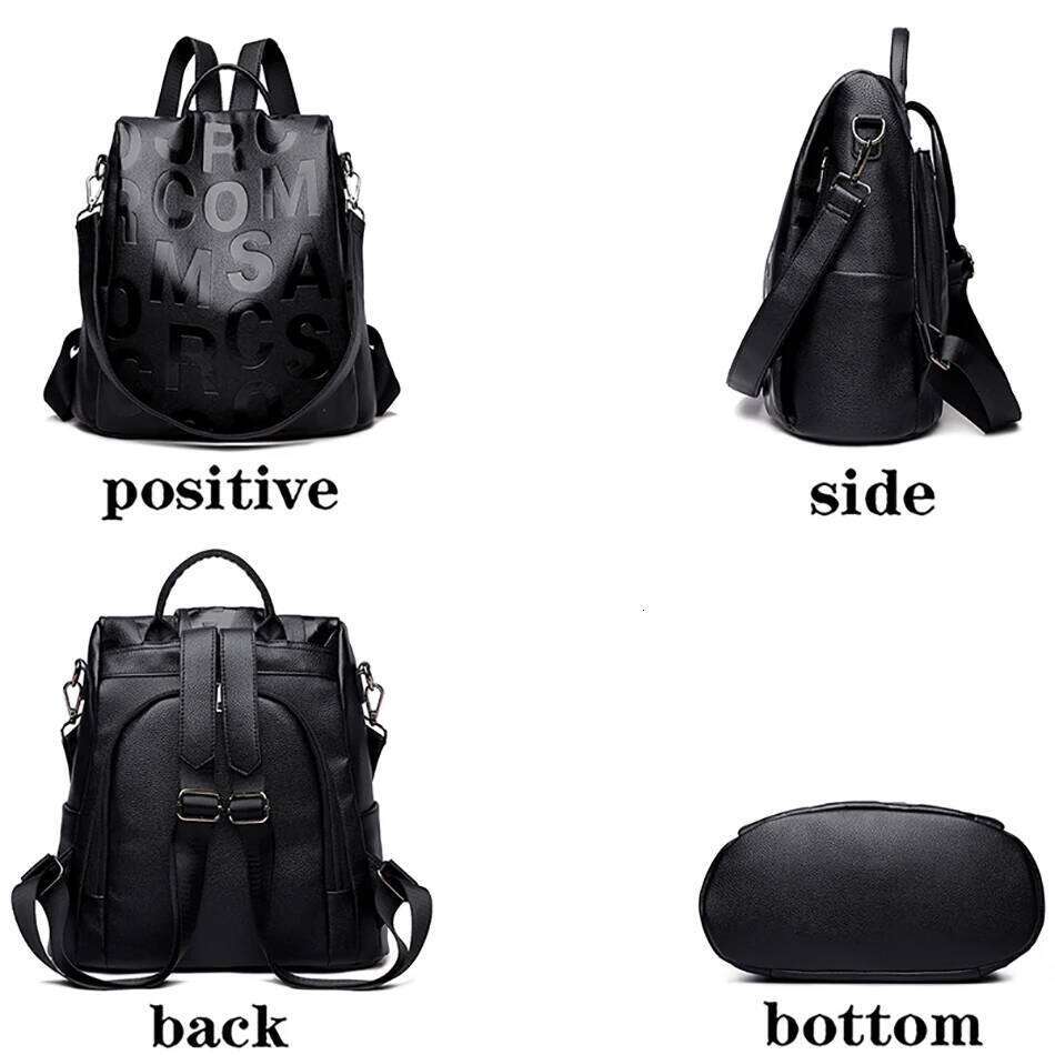2022 New Women High Quality Soft Leather School Bags For Girls Large Capacity Anti-theft Travel Backpack Sac