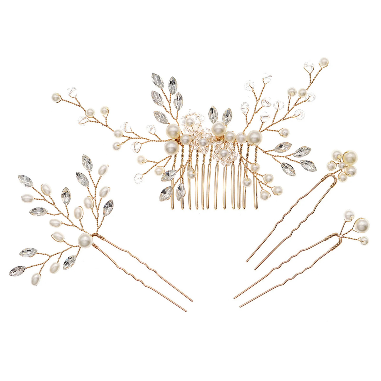 Wedding UShape Hairpin Hair Comb Set Antislip Stable Grip Bridal Headdress for Woman Decorative Ornaments MIAO 250804