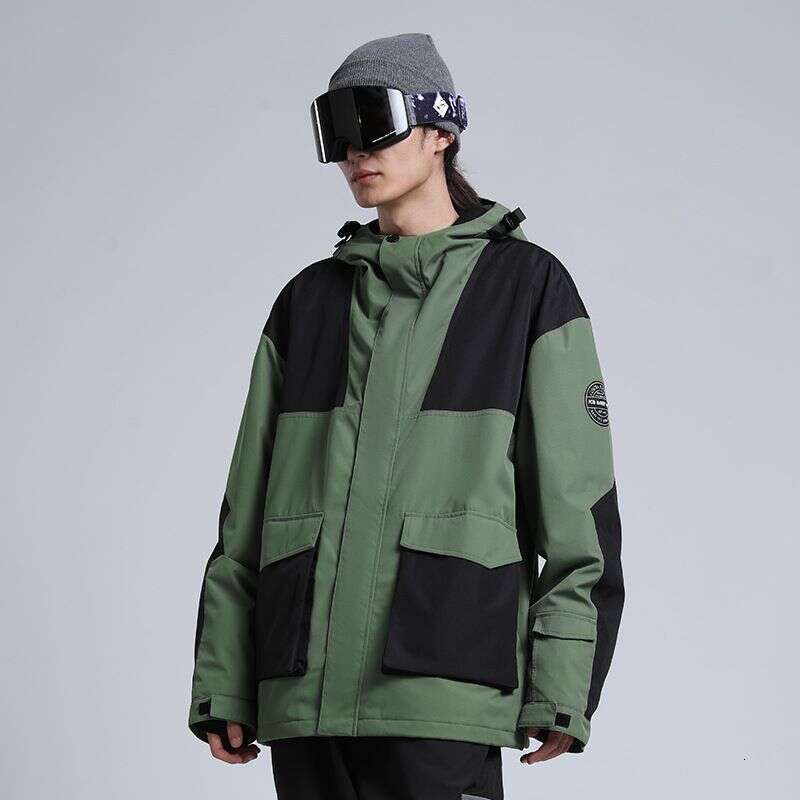 New ski men's snowboard windproof waterproof color splicing loose outdoor sports professional snow suit