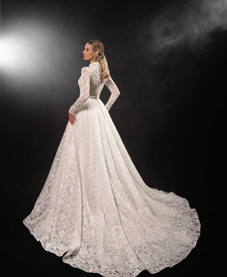 Luxury Princess Wedding Dresses Puffy Skirt Long Sleeve Tulle Lace Crystal Beaded Bridal Gown New Design Custom Made Vestidos De Novia