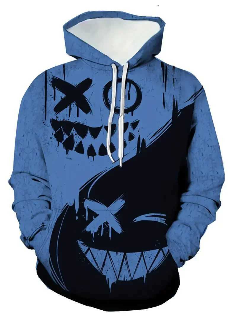 Mens Creative Smiling Face Pattern Printed Hoodie Fashionable Mens Trendy Hoodie Casual Design Hoodie With Pocket Streetwear Y250811