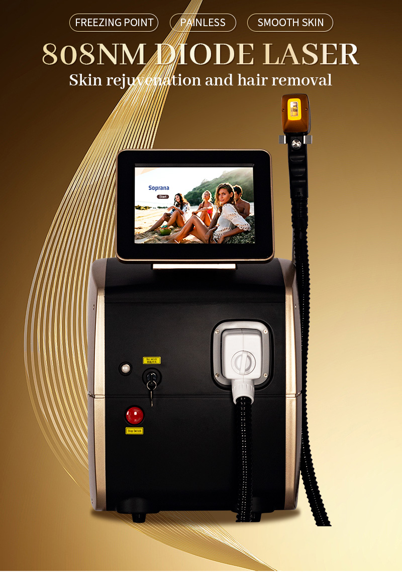 Latest Diode Laser Hair Removal Device Triple Wavelength Painless and Permanent 808nm+1064nm+755nm