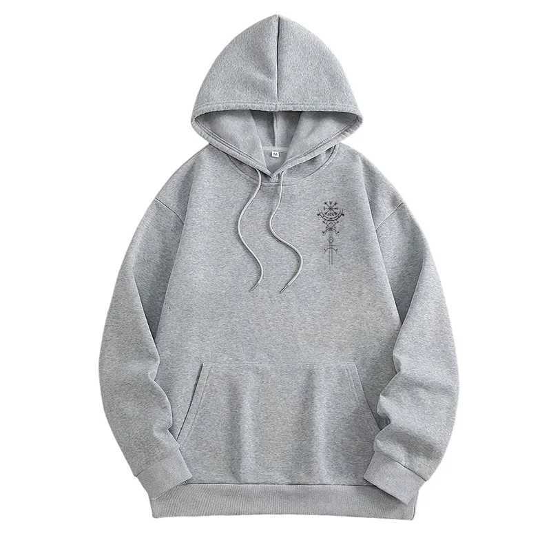 Vintage Viking Print Hoodies for Men Hooded Long Sleeve Pullover Fall Winter Daily Casual Sports Tops Mens CloTHes Y250811