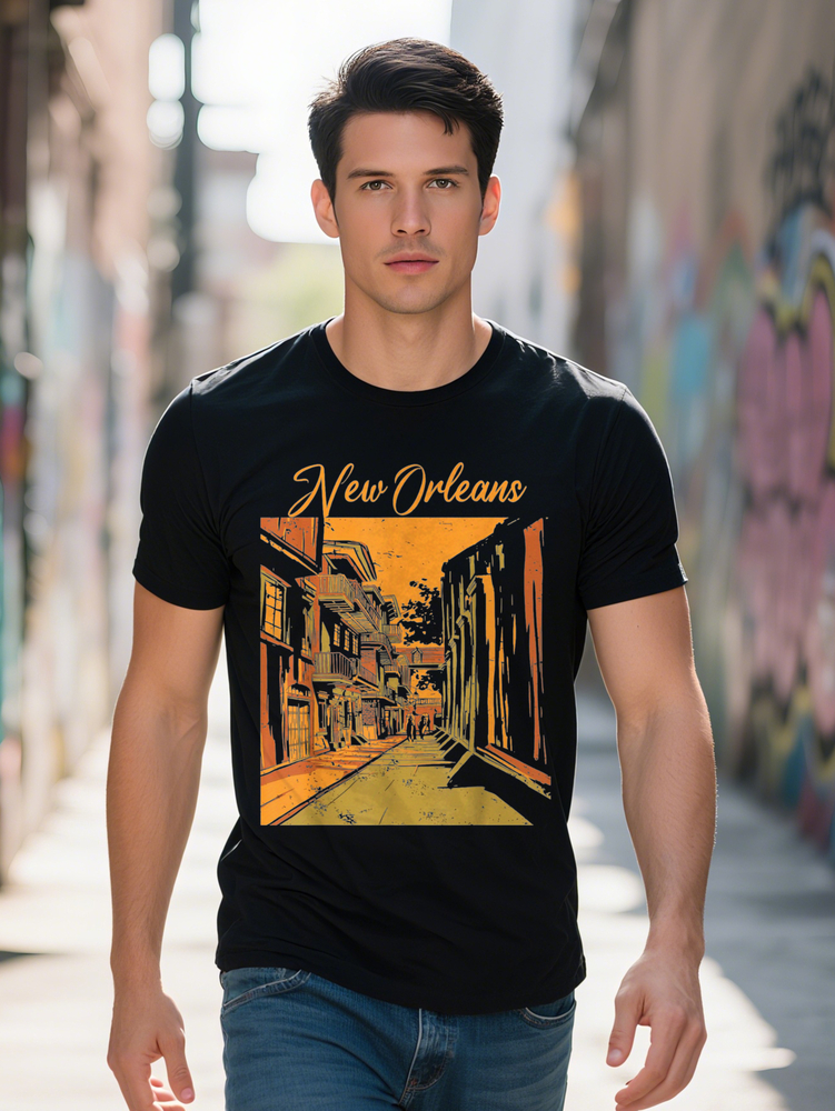 New Orleans Iana Souvenir Bourbon Street T Shirt Cotton Fun Design DIY Men S Soft Breathable Summer Comfortable Casual Podking