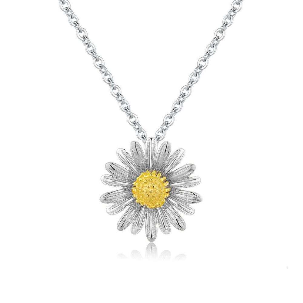 Little Daisy Necklace S Pure Sier Korean Fashion Suower Pendant Sweet Fresh Collarbone Chain Accessory