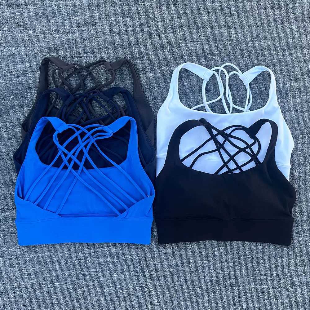 New Fitness Sports Bra for Women Push Up Cross Back Shockproof Running Gym Training Workout Underwear Crop Tops Z250812