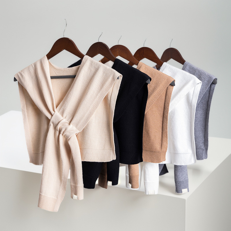 K1635 New style outer simple solid color knitted shawl women's summer sun protection small shawl office air conditioning decoration small waistco