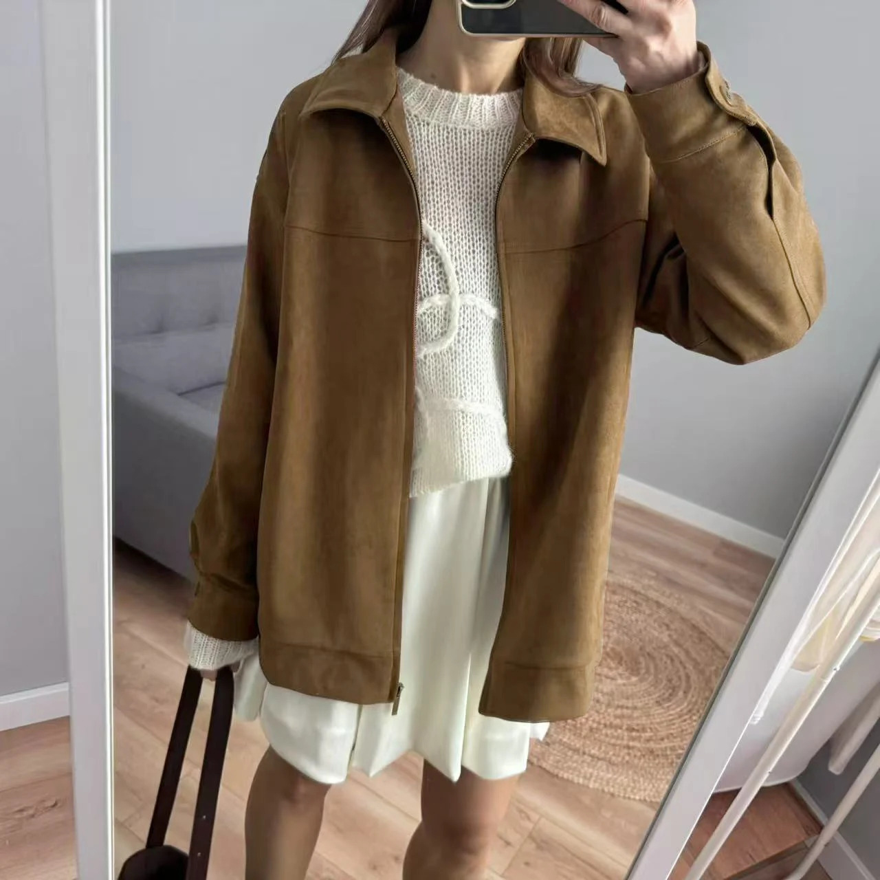 2025 Fall Autumn Winter Women Fashion Suede Basic Jacket Basic Blazer 250805