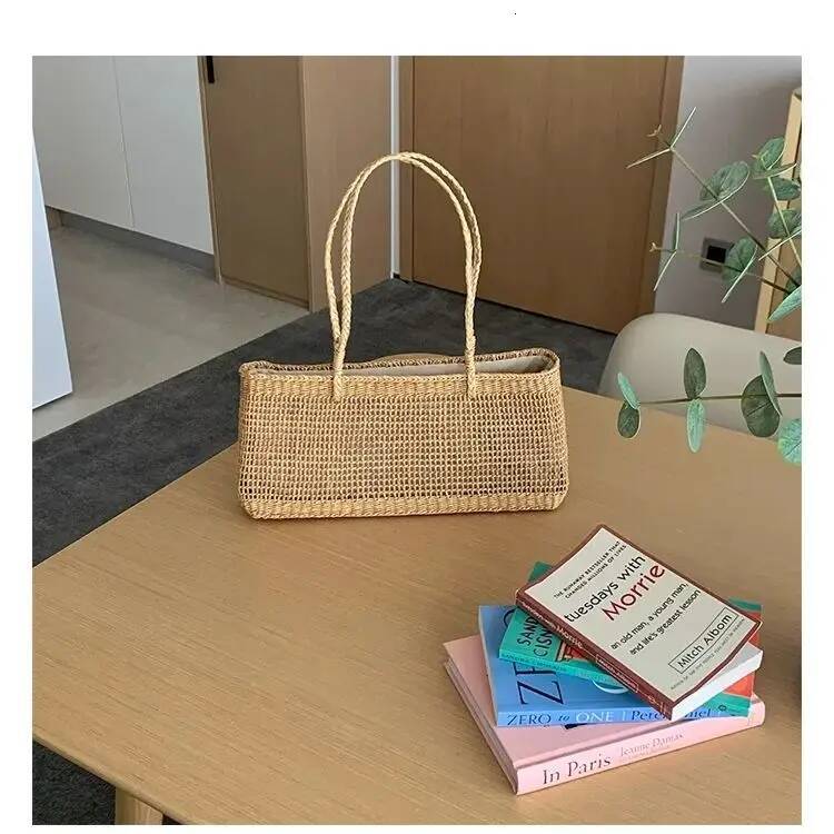 Large Capacity Straw Basket Women Summer Hollow Vacation Beach Ins Fashion Travel Woven Shoulder Bag high-quality