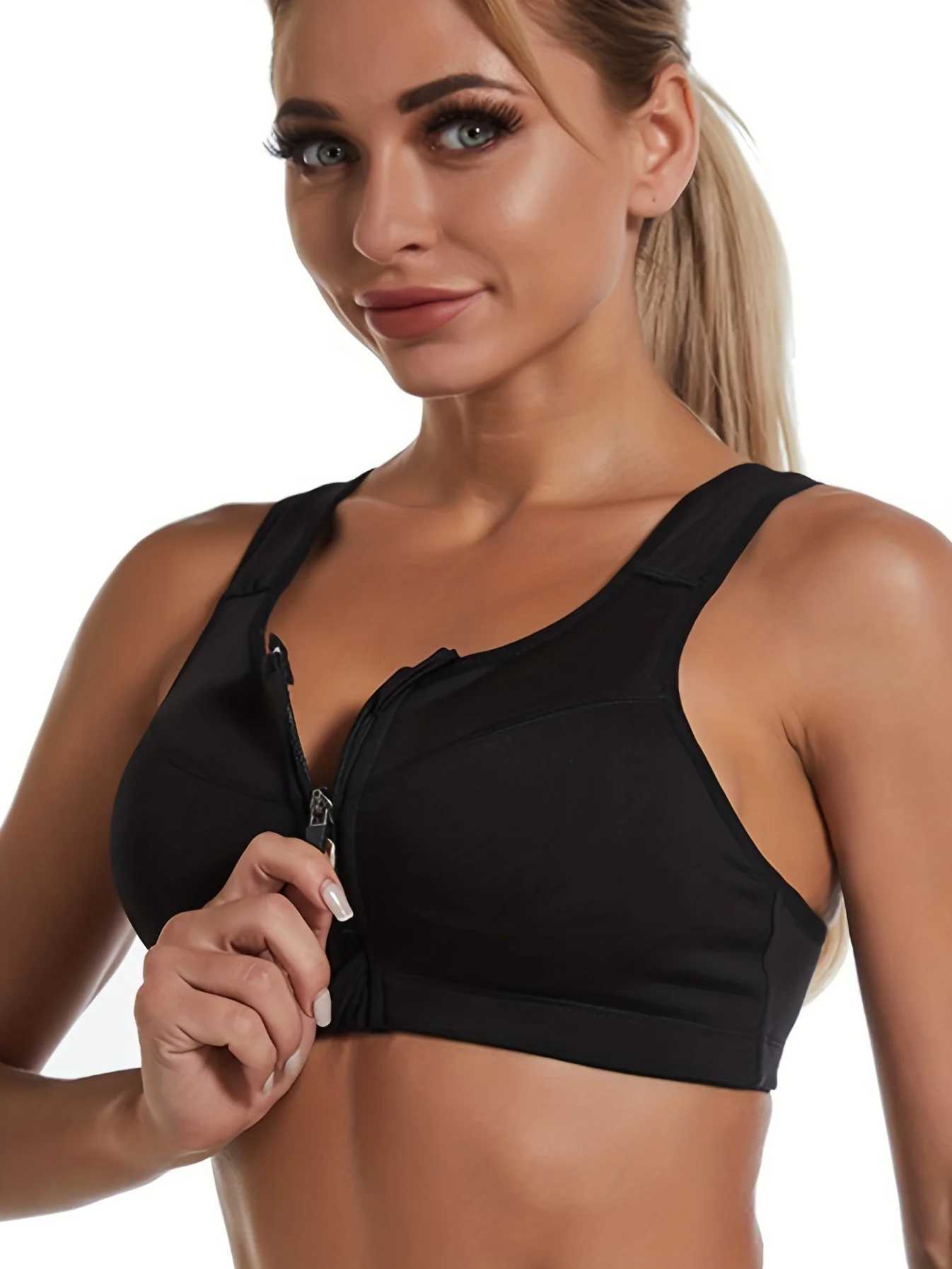 Front Zipper Sports Bra Without Steel Ring Gathering Fitness Running Womens Shock-Absorbing Underwear Beauty Vest Z250812