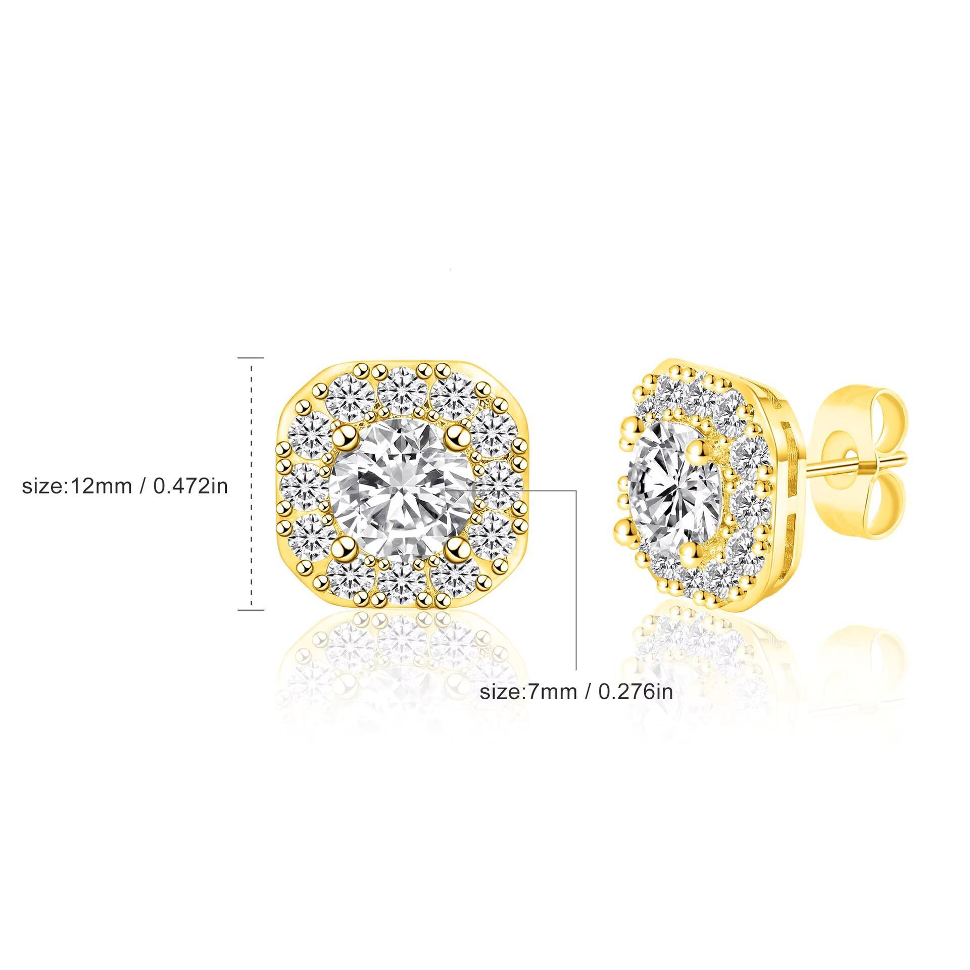12mm 925 silver diamond earrings; Fashion design trend heavy work handicrafts factory wholesale