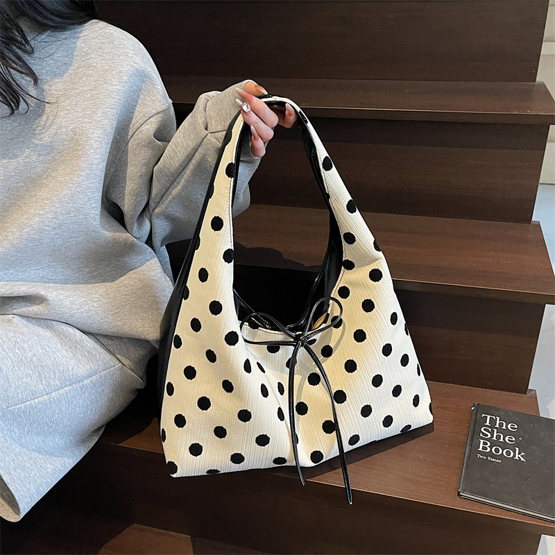 2025 Autumn New Women s Shoulder Bag bag Simple Bow Handbag New Fashion women s Dot Underarm Handbag Commuter Bag Autumn New Designer Bag