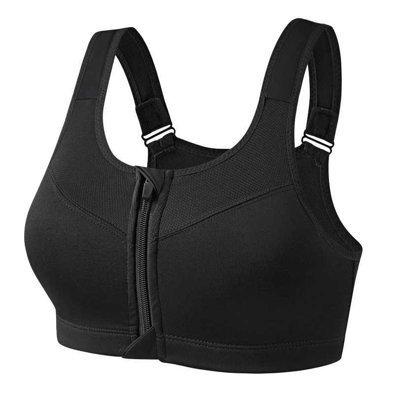 2XL Popular Sports Top Bra Womens Shockproof Sports Shirt Sports Bra Front Zipper Womens Push Up Bra Sportswear Z250812