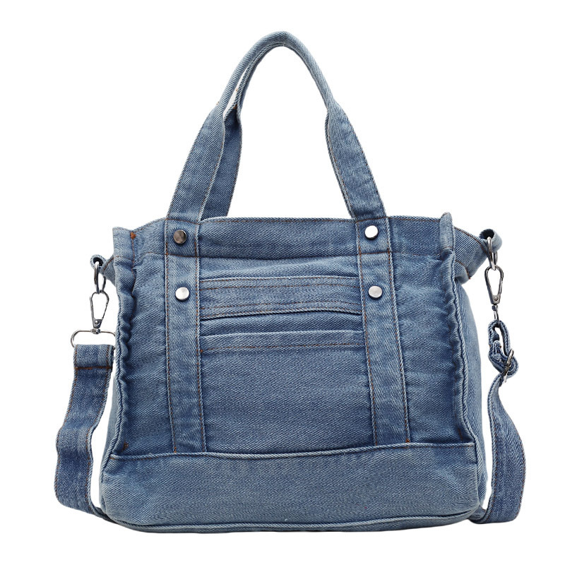 New Ins Style Washed Denim for Men and Women, Casual Versatile Handbag, Student Shoulder Crossbody Bag