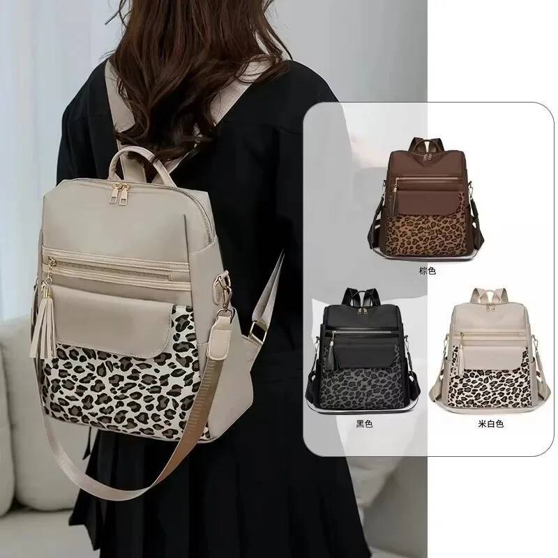 Oxford Leopard Print Fashion Backpacks Zipper Large Capacity Simple Women's Bags on Sale Versatile Classic Schoolbags high-quality