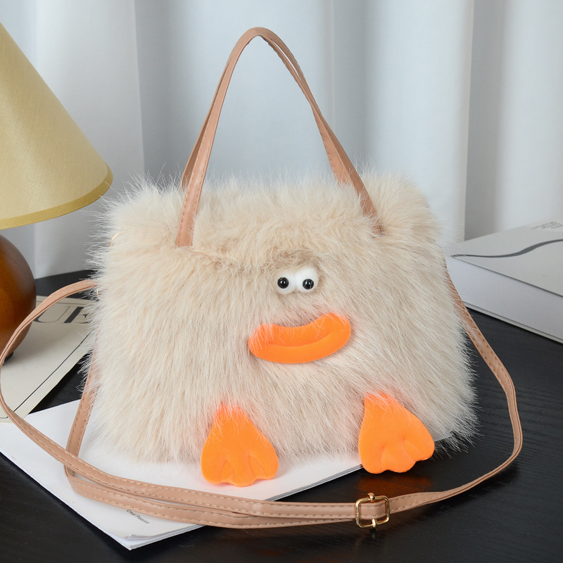 2025 Autumn bag New women s Women s Shoulder Bag New Personalized Popular Sausage Mouth Plush Bag Furry Shoulder Bag Autumn New Designer Bag Women s H