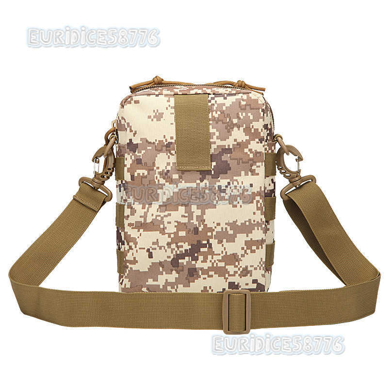 Multifunctional Mens and Womens Leisure Small Messenger Bag Outdoor Sports Riding and Running One Shoulder Hanging Bag Tactical Army Camouflage Bag H2