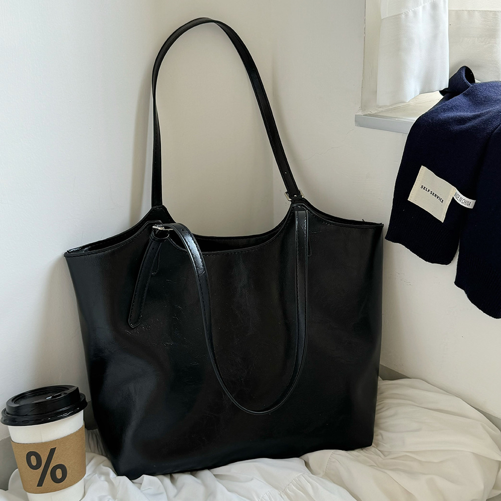 Warm Tea Autumn Sun Single Shoulder Large Capacity New Tote Student Class Soft Leather Bag for Women ddmymarket