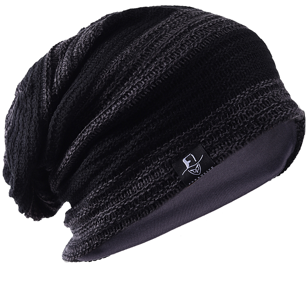 Knit Slouchy Beanie Hat - Lightweight Breathable Baggy Skull Cap for Men & Women, Soft Stretchy Winter Autumn Hat