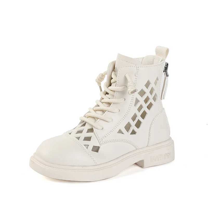 Girls Breathable Mesh Hollow Sandals Casual Flats Childrens Cool Boots 2022 Summer Kids Sneakers Student Princess Ankle Boots XJ250812