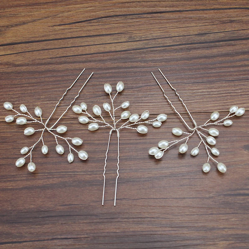 Silver Gold Color Handmade Simple Bride Hair Pin Pearl Vine Hairpin For Women Wedding Party Cute Accessories 250804