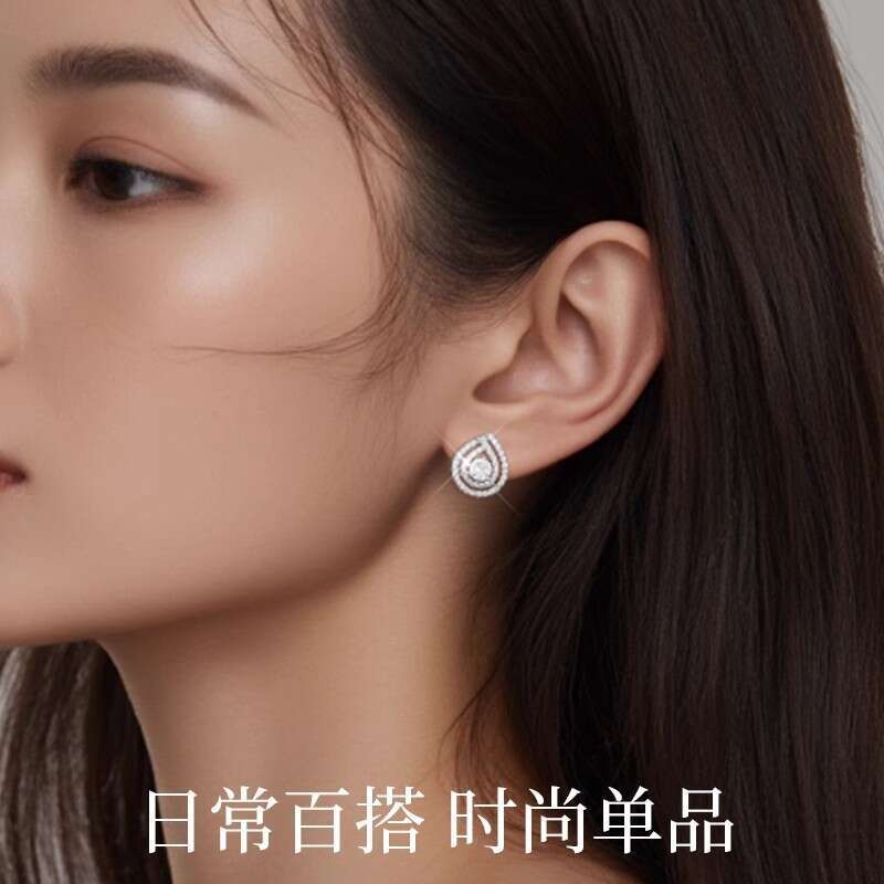 925 Sterling Silver D Color Moissanite Stud Earrings for Women - 1CT Pear Shape Hypoallergenic Earrings, Luxury Lightweight Daily Jewelry