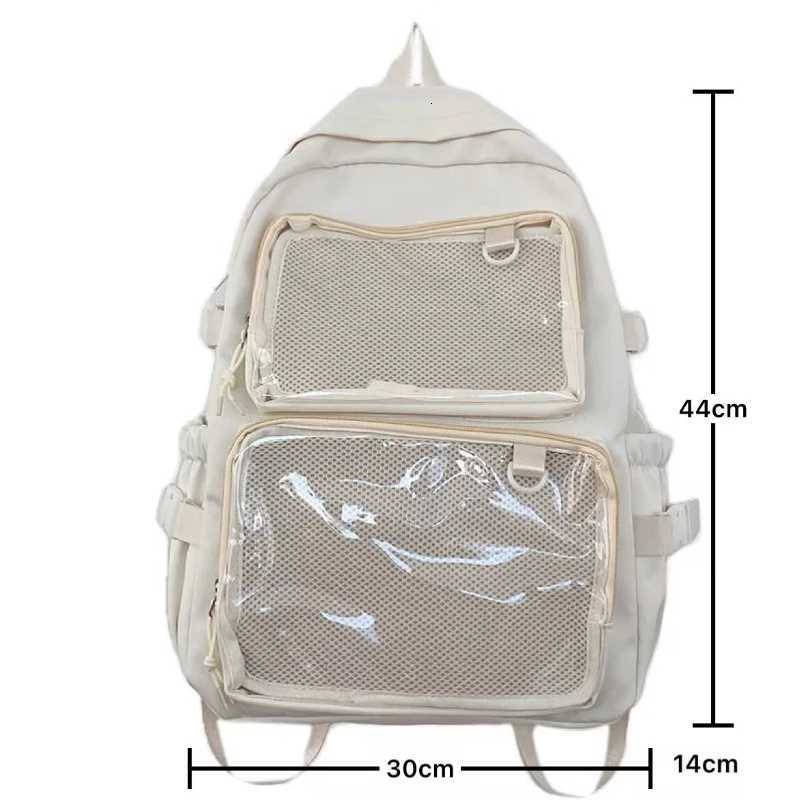 Japanese Style Transparent Ita Bag for Girls Comic Cons Large Capacity Women Backpack Fashion School Bags for College Student JK W250812