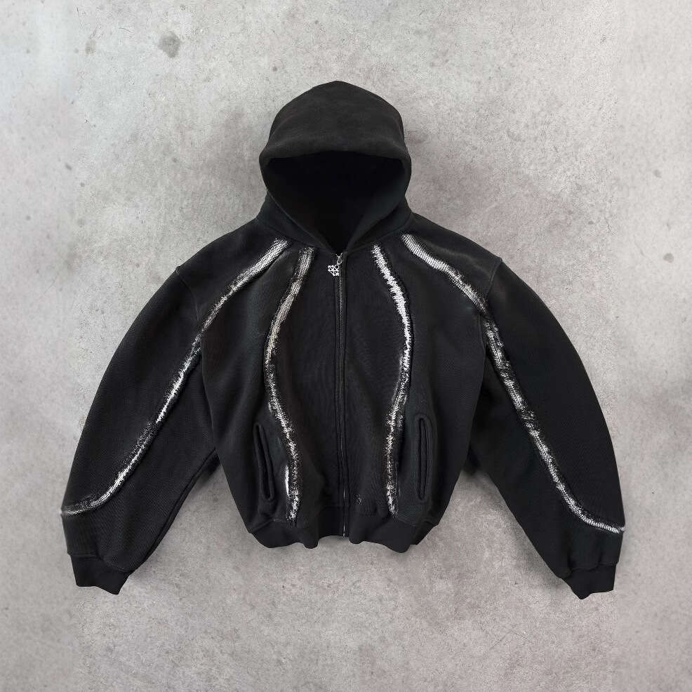 American High Street Dark Punk Design Trendy Brand Unisex Loose Hoodie Fashion Versatile