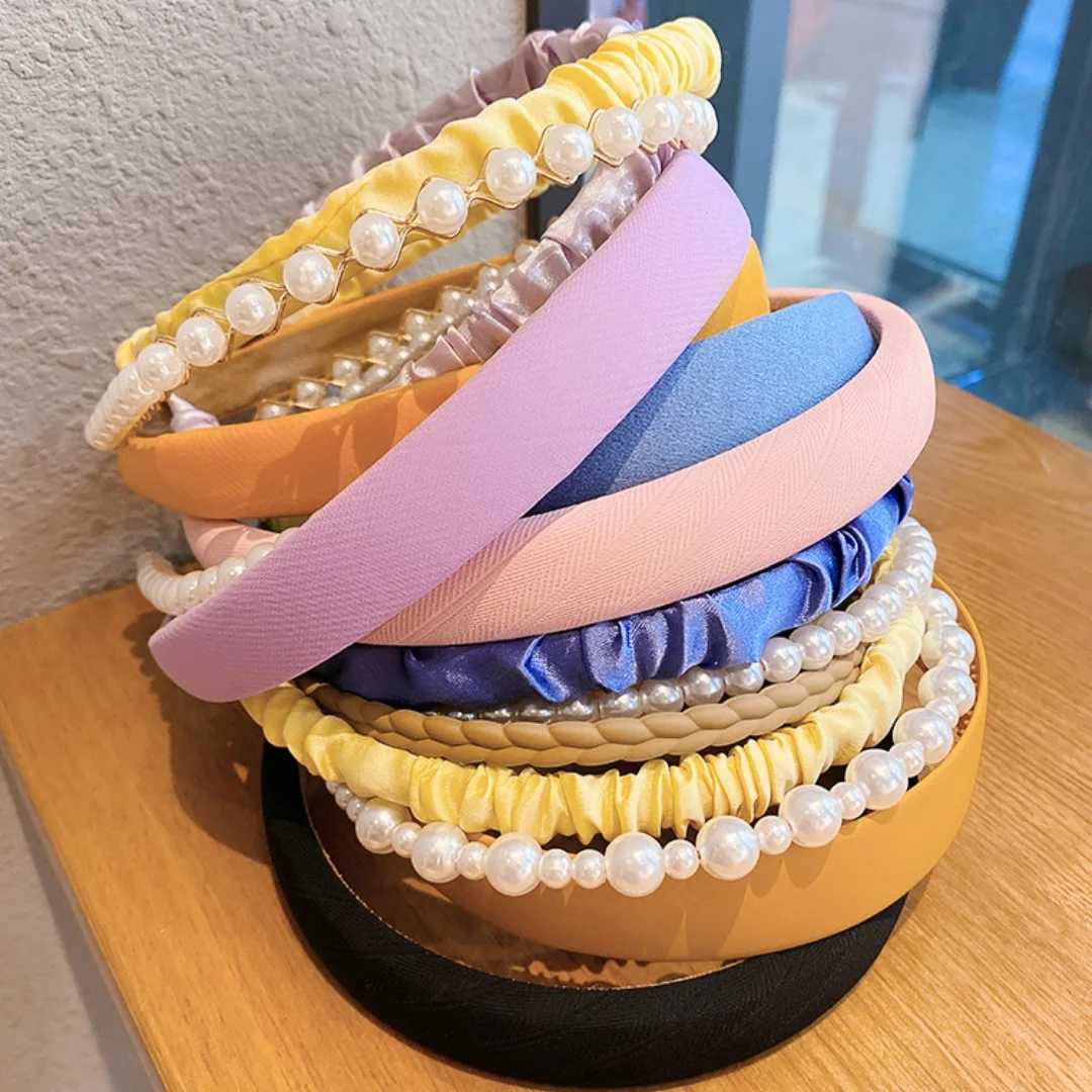 6Pcs French Girl Broken Flower Pearl Band Retro Diamond Hair Decoration X250812