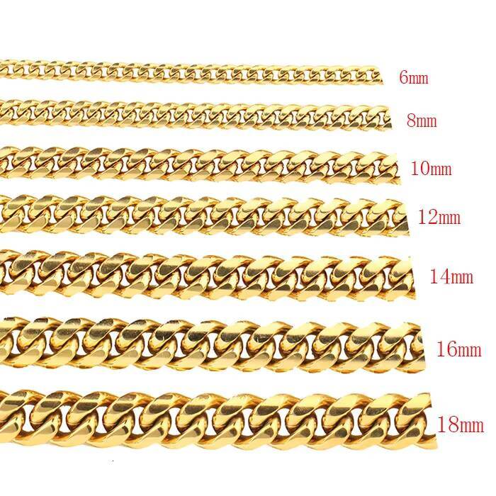 Wholesale New Heavy Cuban Link Pvd 14k Real Gold Hip Hop Cuban Link Chain Necklace