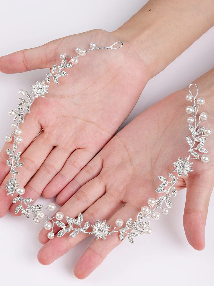 Bridal Headwear Flower Tiara Headbands Pearl Hair Jewelry Wedding Accessories Handmade Prom Piece 250804