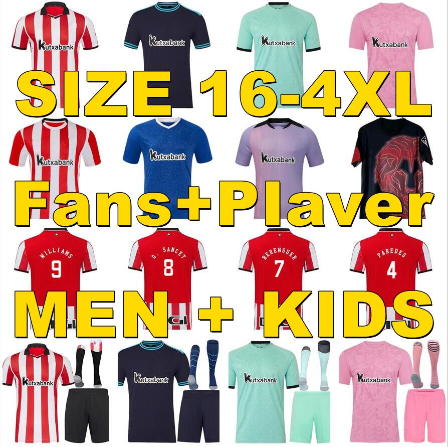 25 26 camiseta de Athletic Bilbao Soccer Jerseys GURUZETA BERENGUER 2025 2026 Athleticses WILLIAMS JR Football shirt camiseta Sancet third UNAI Black Kids kits