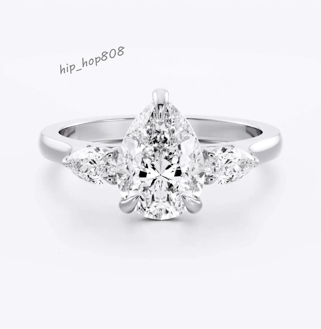Speedin 2025 Custom Gold Jewelry 12*7.5mm Crushed Pear Cut IGI Certified Lab Grown Diamond Wedding Ring for Lady