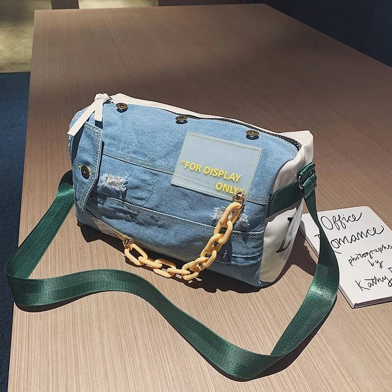 Fashion Denim Shoulder Large Capacity Travel Designer Women Bags Blue Jeans Crossbody Bag Female Big Purse