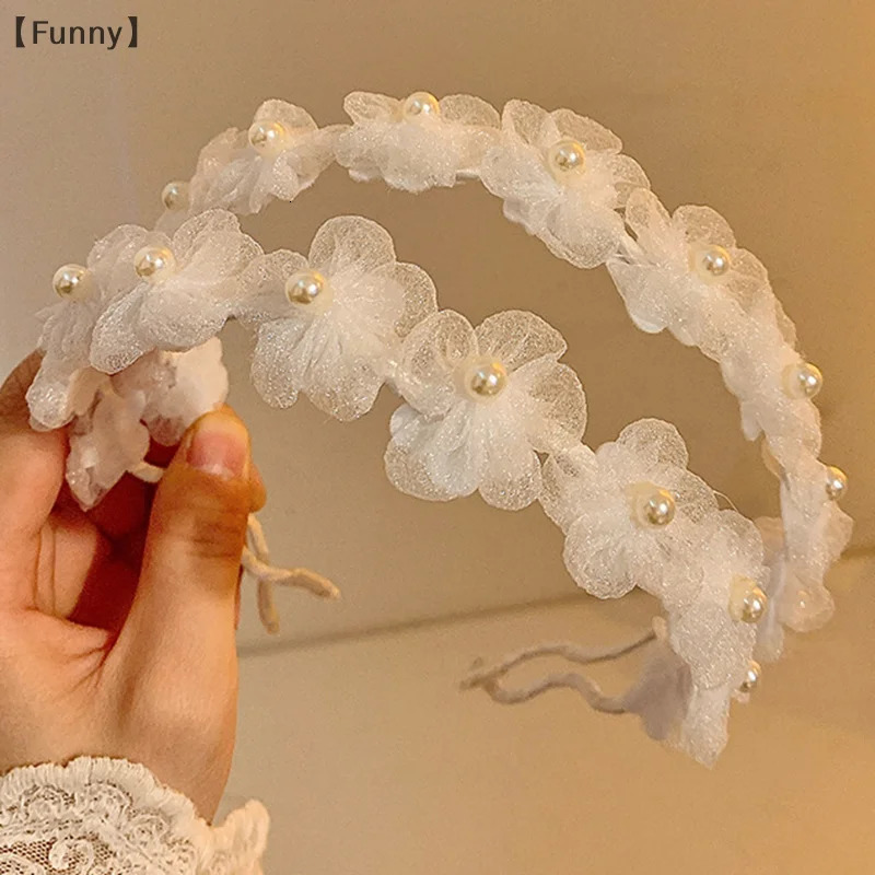 Small Fragrance White Pearl Flower Headband Female Forest Fairy Beauty High-end Headband Hairpin 250805
