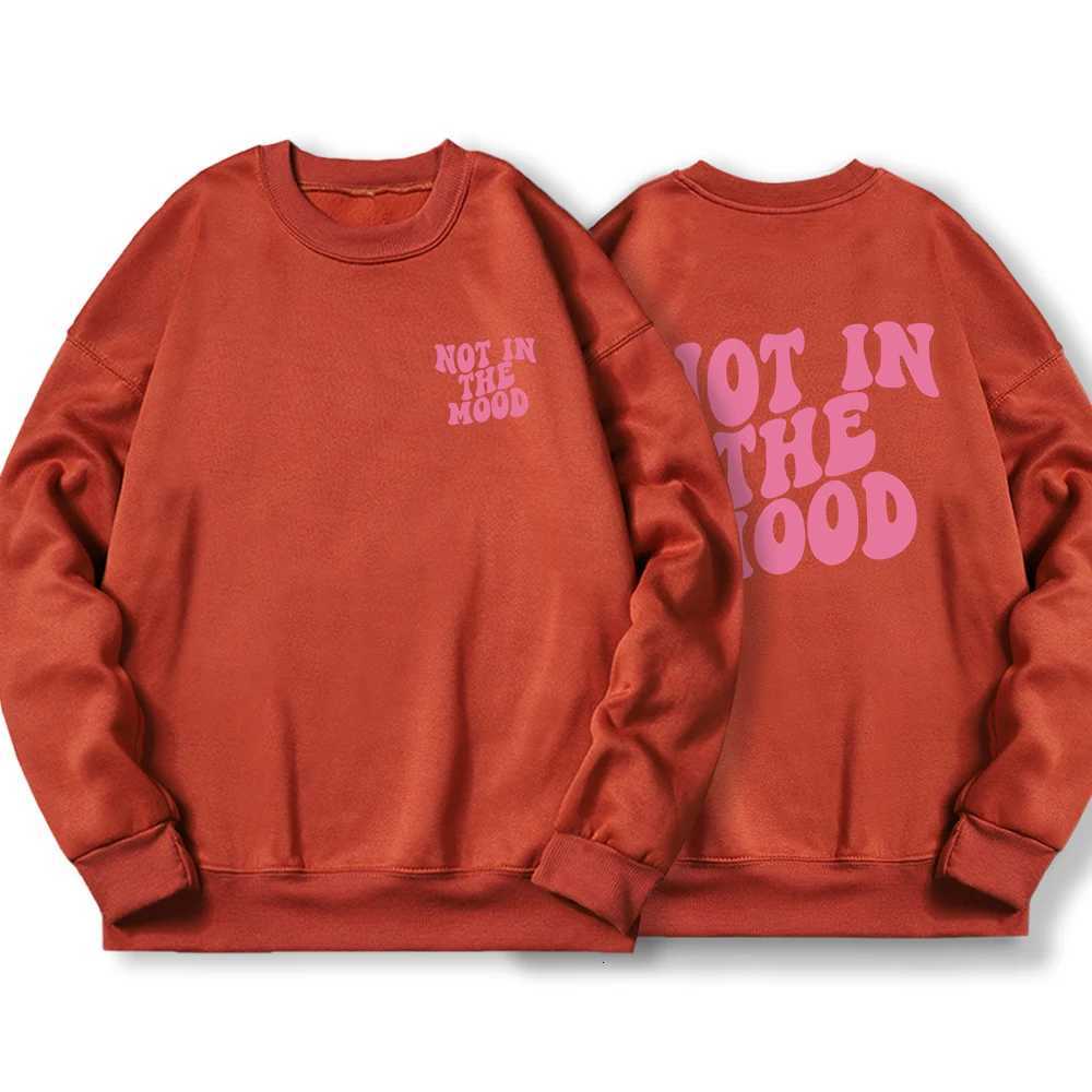 Not In The Mood Printed Hoodie Men Harajuku Warm Fleece Hoody Fashion Casual Sweatshirts Autumn Big Size Women Sportswears Y250811