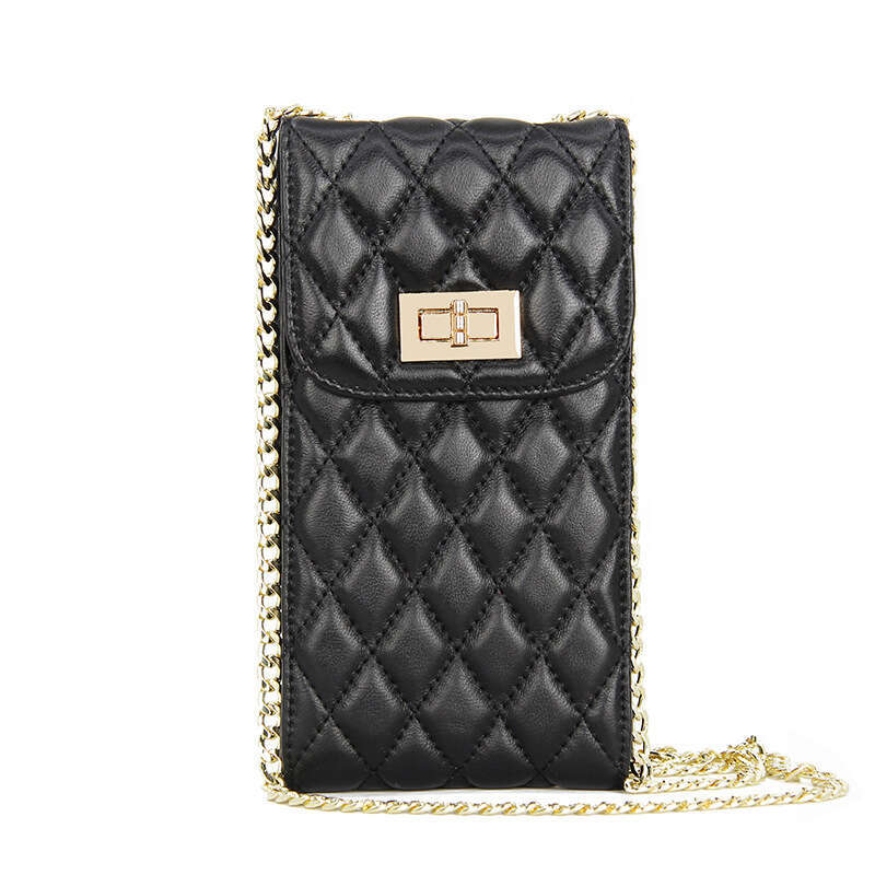 DHessentials Korean Genuine Lambskin Crossbody Bag - Stylish Vertical Shoulder Purse for Women, Spacious Phone Bag (18x10.5cm, 270g)