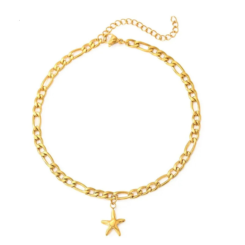 Stainless Steel Anklet Light Delicate Fashion Geometric Pentagram Anklet For Women Jewelry Beach Vacation Accessories 250812