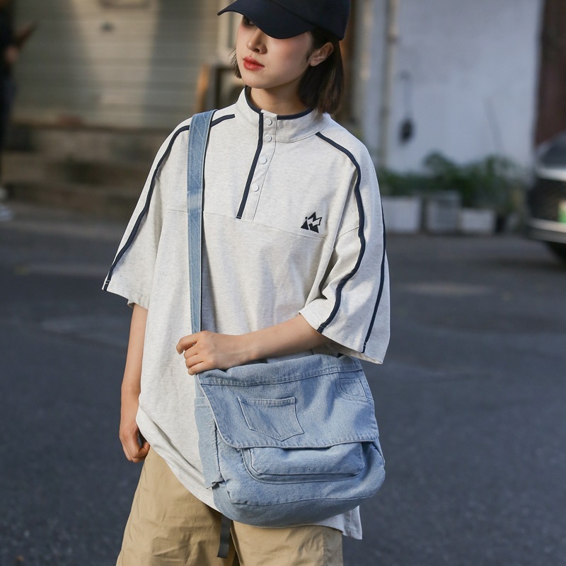 Denim for Women New Canvas Large Capacity Crossbody Student Class Shoulder Bag