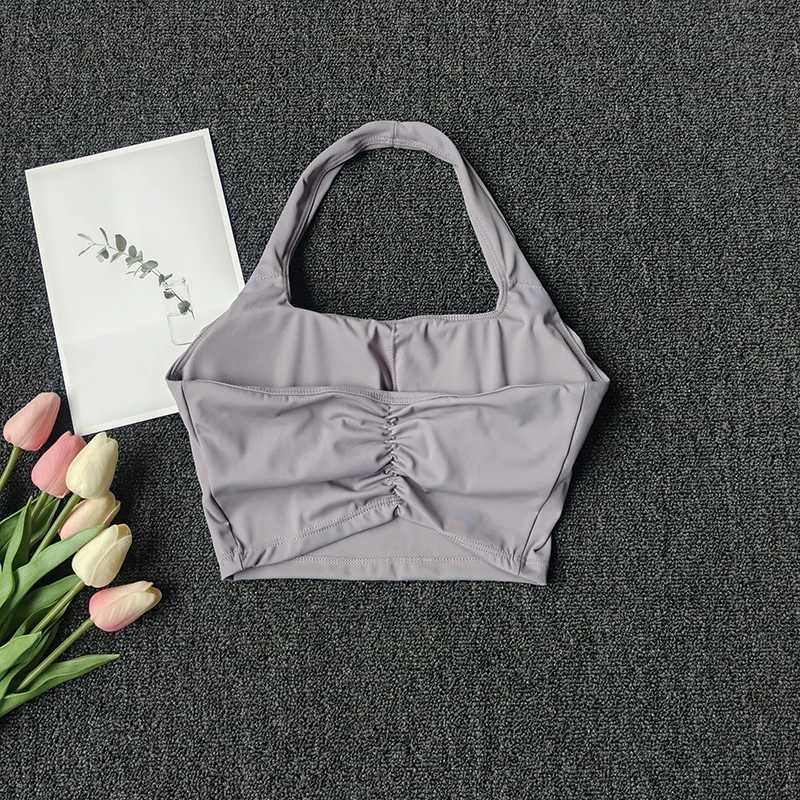 Sports Vest for Women Wearing Chest Pad Shockproof Fitness Bra with Neck Halter Fast Drying Beautiful Back Underwear Summer Z250812