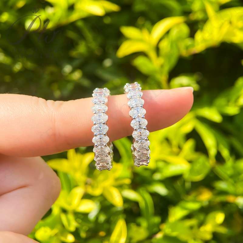 Custom Jewelry Lab Diamond DEF VVS-VS Fashion Statement For Female Exquisite Oval Shape Moissanite Hoop Earring In 925 Sterling Silver 10K 14K 18K Gol