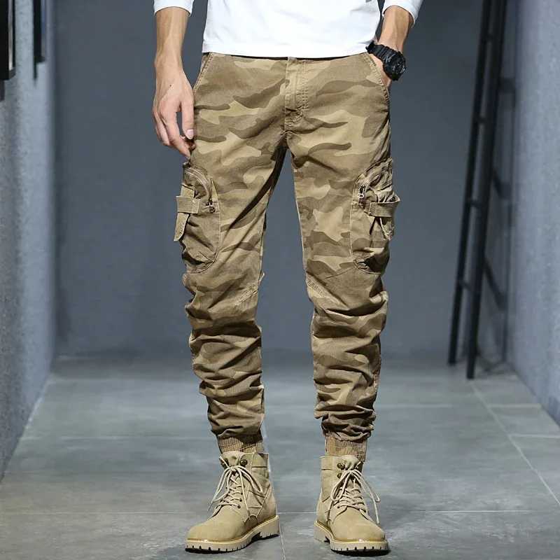 2025 Cargo Joggers Pants Men Casual Hiphop MultiPocket Male Trousers Sweatpants Streetwear Tactical Track Khaki Camouflage Pants X250812