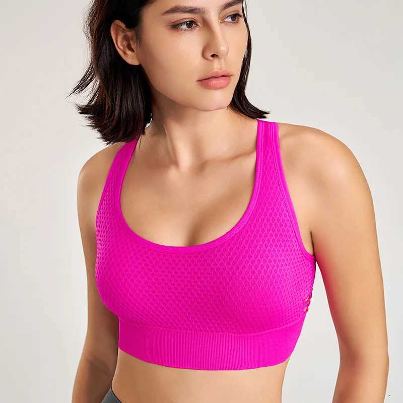 Women Shockproof Gathered Breathable Sports Underwear Running Workout Beauty Back Bra Fitness Gym Push Up Exercise Tops Z250812