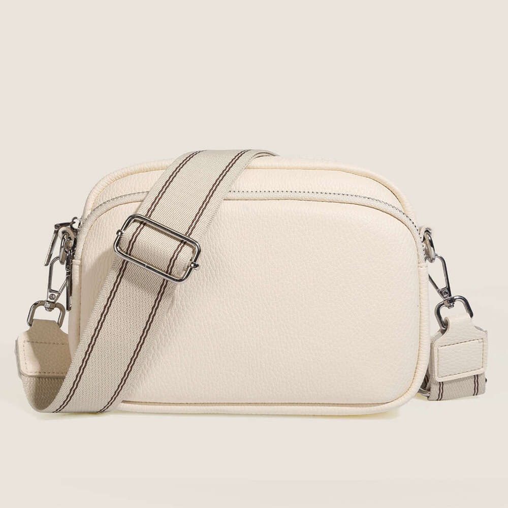 New Small Wide Strap Women's Single Shoulder Crossbody Square Bag Bohemian Multi-Pocket B5