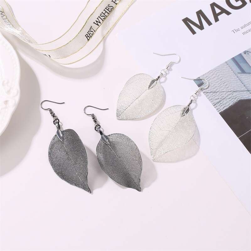 New Fashion Long Hollow Leaf for Women Asymmetric Earrings