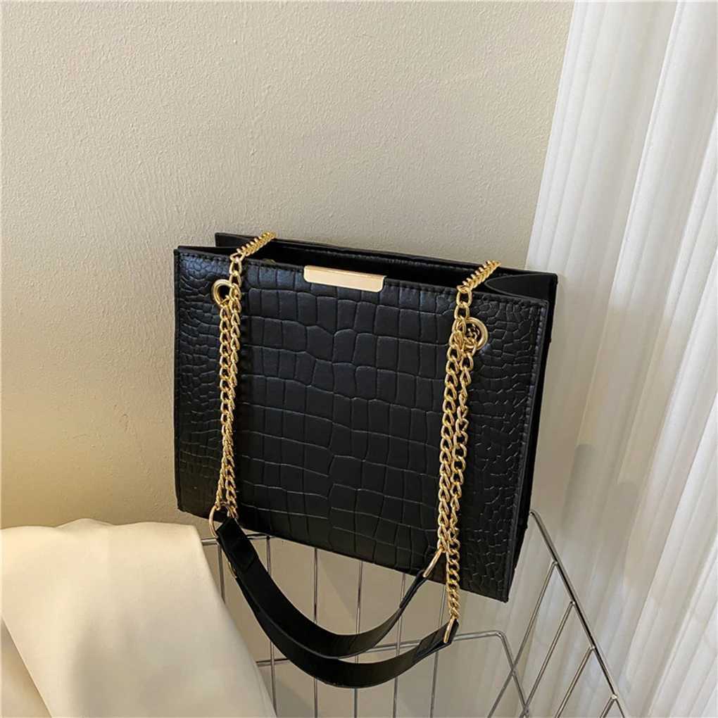 Crocodile Print Women Handbags Purse Tote Bags PU Leather Female Handbags Chain Solid Color Messenger Bag Z250812