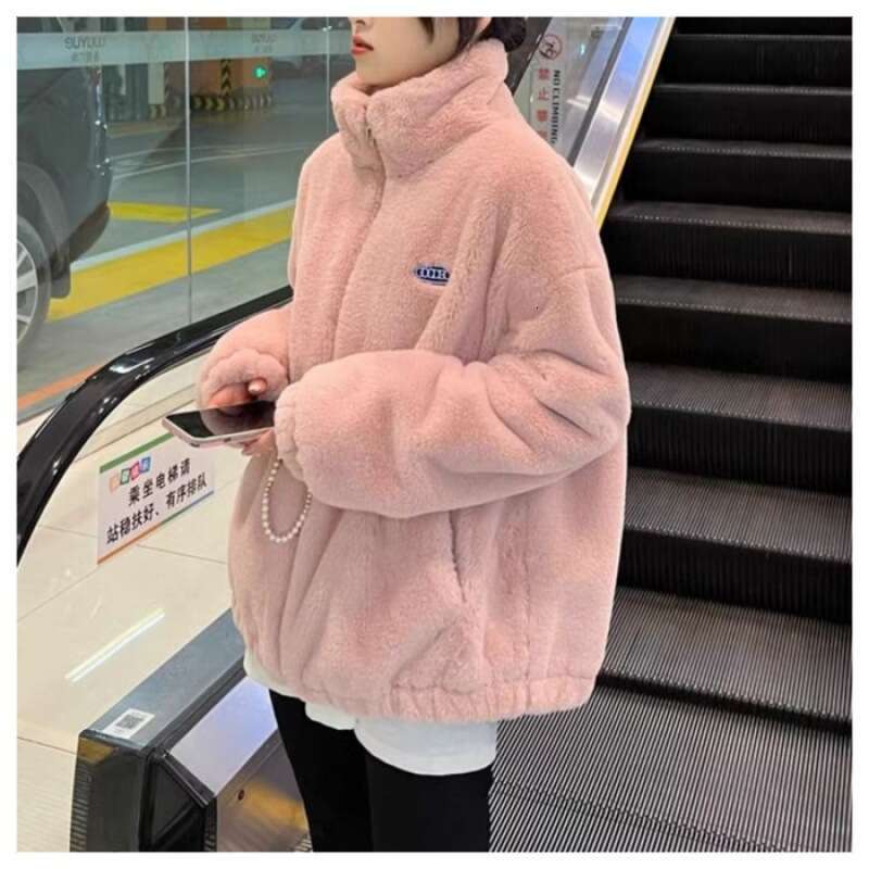 Hairy coat for women in winter, young, cute, environmentally friendly, imitation mink fur, loose collar, short fur