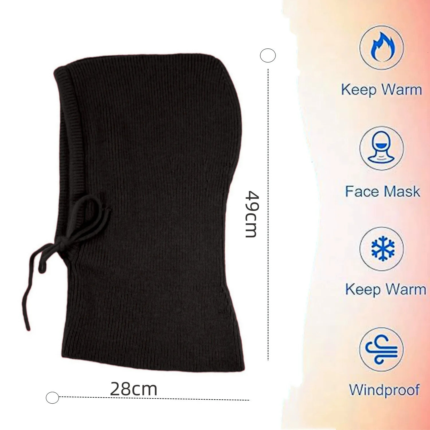 Winter Hats for Women Wool Blend Hooded Scarf Hat for Women Balaclava Knit Skull Cap Beanie Hat Men Neck Gaiters 250808