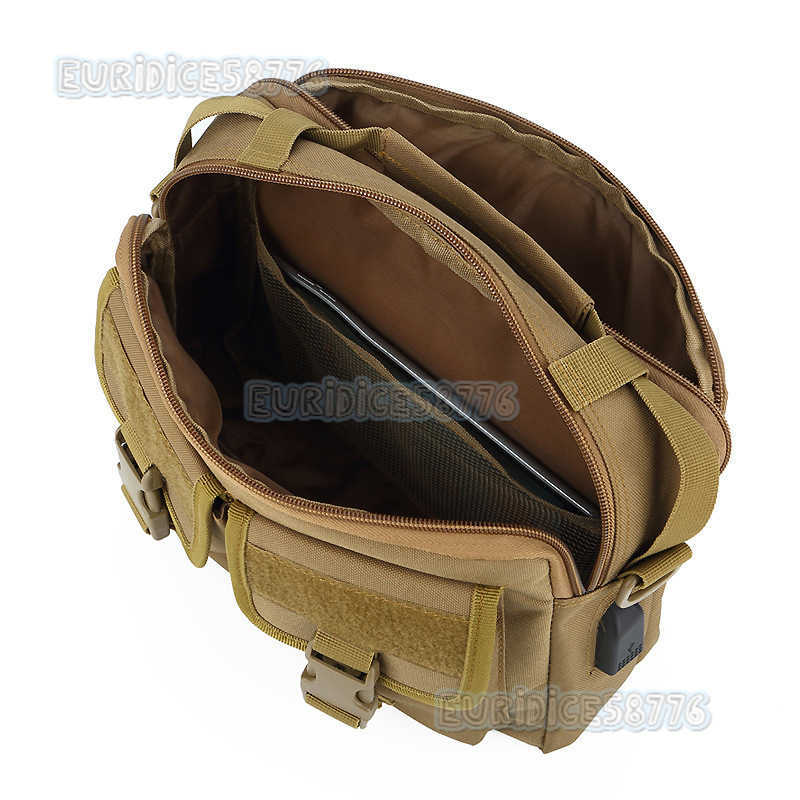 Camouflage Single Shoulder Bag Mens Outdoor Messenger Backpack Tactical Single Shoulder Bag Three Usb Charging Handbag H250811